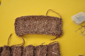 stocking stitch swatch unpinned